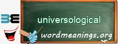 WordMeaning blackboard for universological